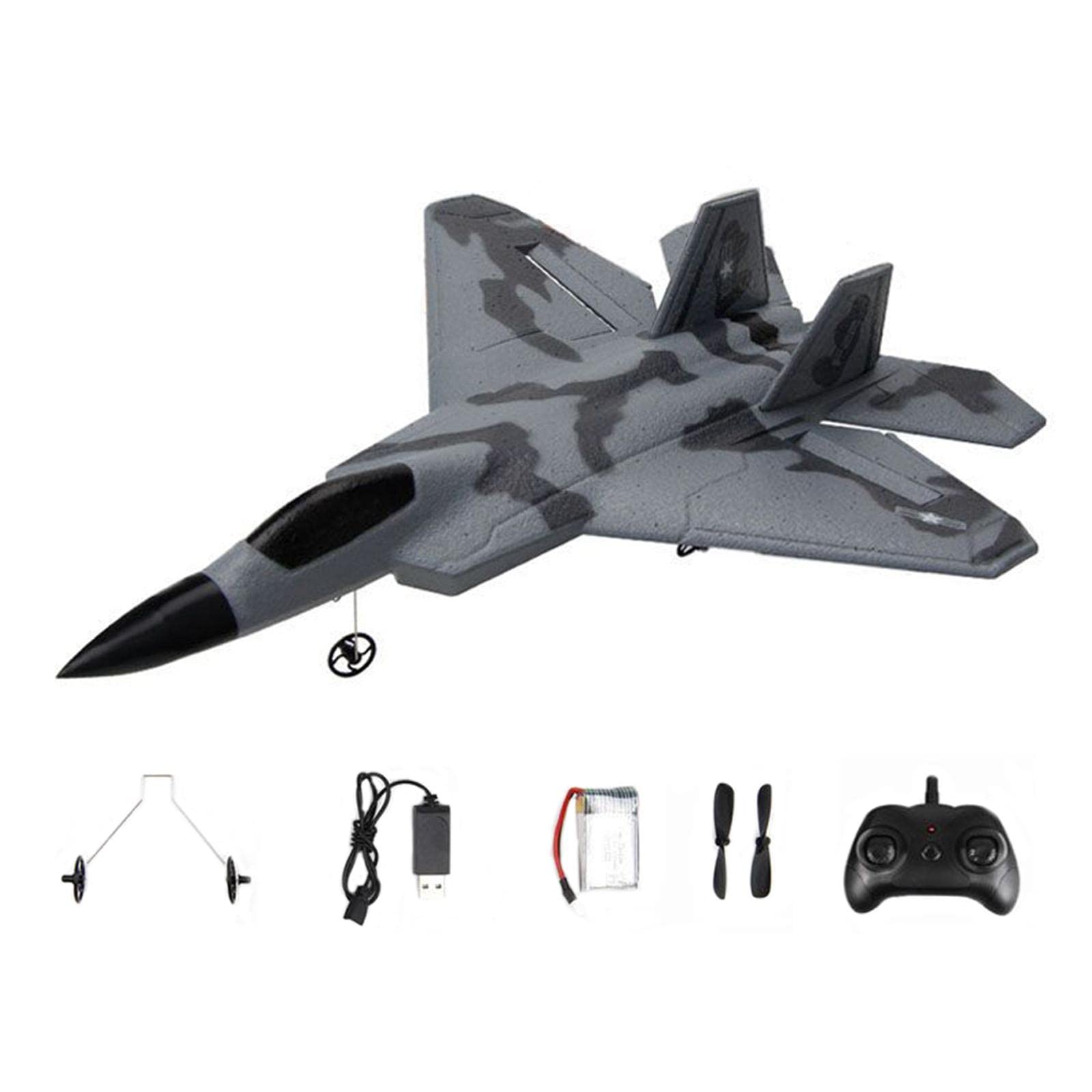 1 Pieza Avión RC Avión Radiocontrolado FX622 Plane Control Remoto Espuma Juguete Motor Doble Aplicable para Principiantes Adultos Juegos Al Aire L, 1 batería
