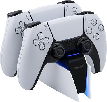 Mcbazel Dual Charger for PS5, Controller Charger Fast Charging Station Dock USB Type C Charging Adapter with LED Indicator for PlayStation 5 DualSense Controller
