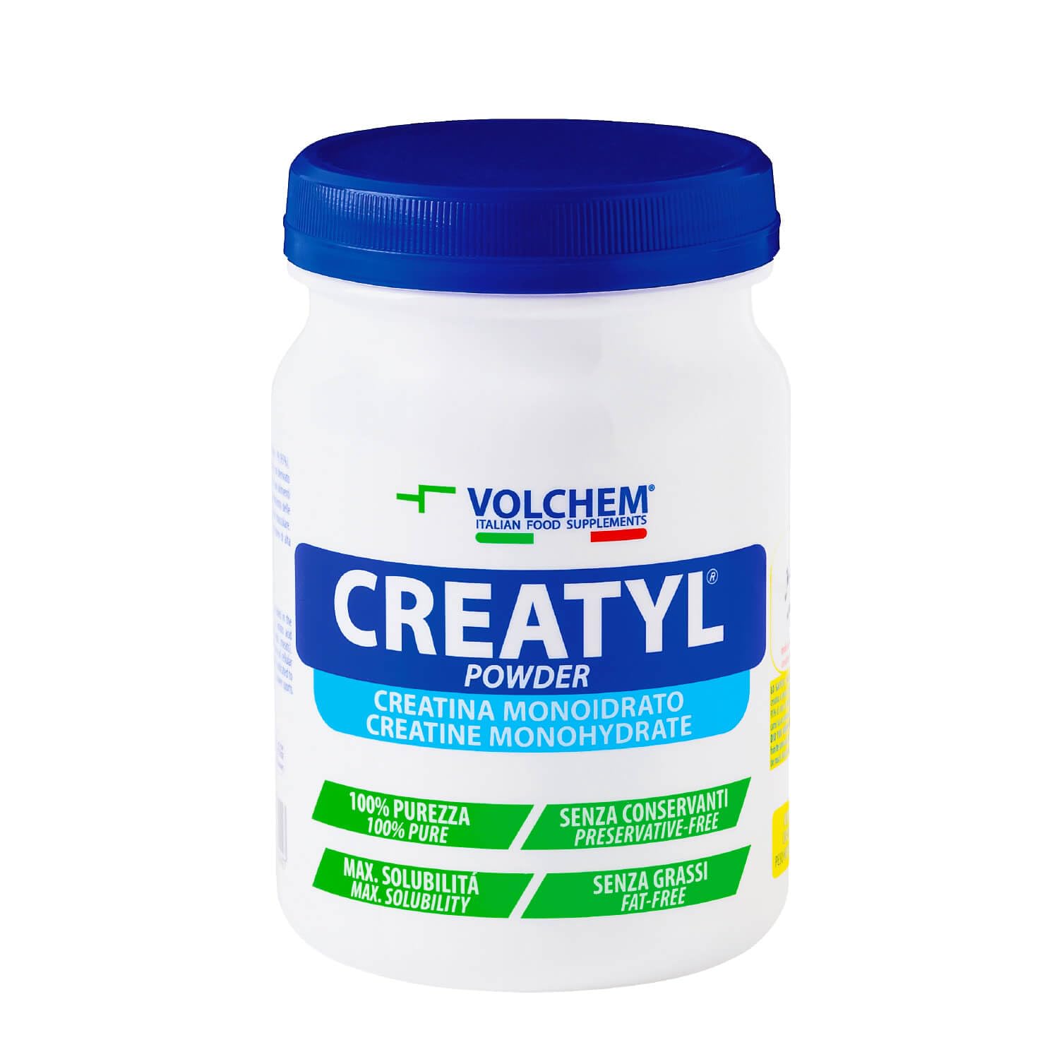 Volchem Creatyl, Integratore Alimentare con Creatina Monoidrato di Grado Farmaceutico, 100% Purezza, Senza Grassi, Conservanti e Zuccheri (300 g)