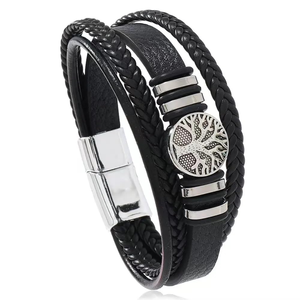 MEENAZ Leather Bracelet for Men Black Bracelet for man boys Magnetic Clasp multistrand Mens Beads Gold Bracelet Bracelets ... - Review, Price and Buying Guide