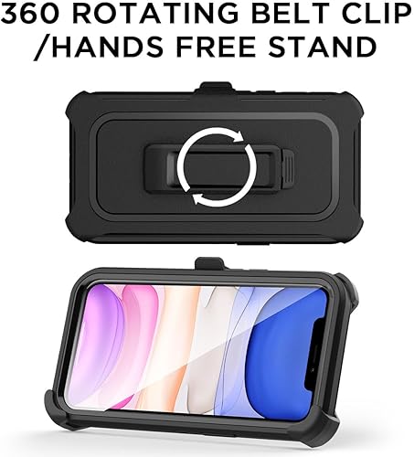 Miniatura 4 de AICase Funda para iPhone 11 con funda de clip para cinturón, resistente protección contra caídas, a prueba de golpes, a prueba de caídas, polvo, 3