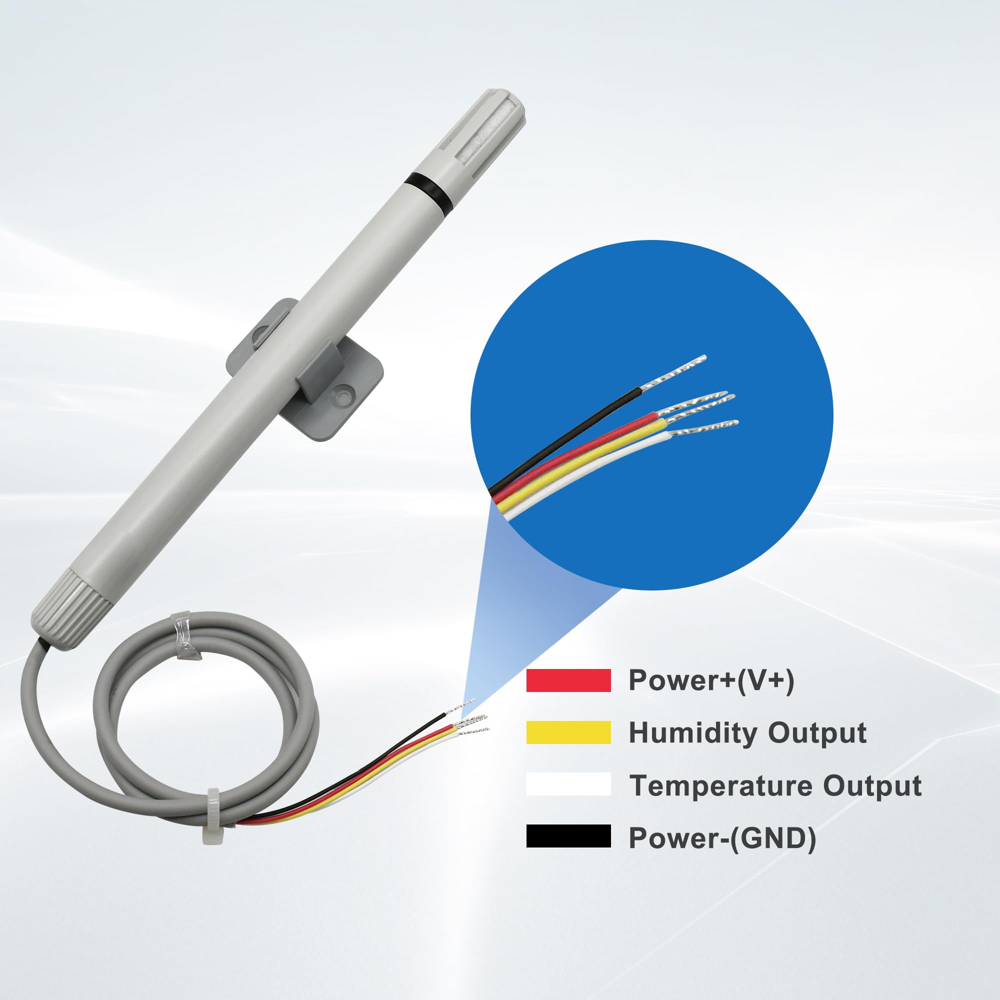 Tzone Sensore di temperatura e umidità 4-20 mA Trasmettitore industriale di umidità della temperatura, sensore analogico di temperatura 4-20ma Monitor di umidità montato a parete da -40 ℃ a 60 ℃ per