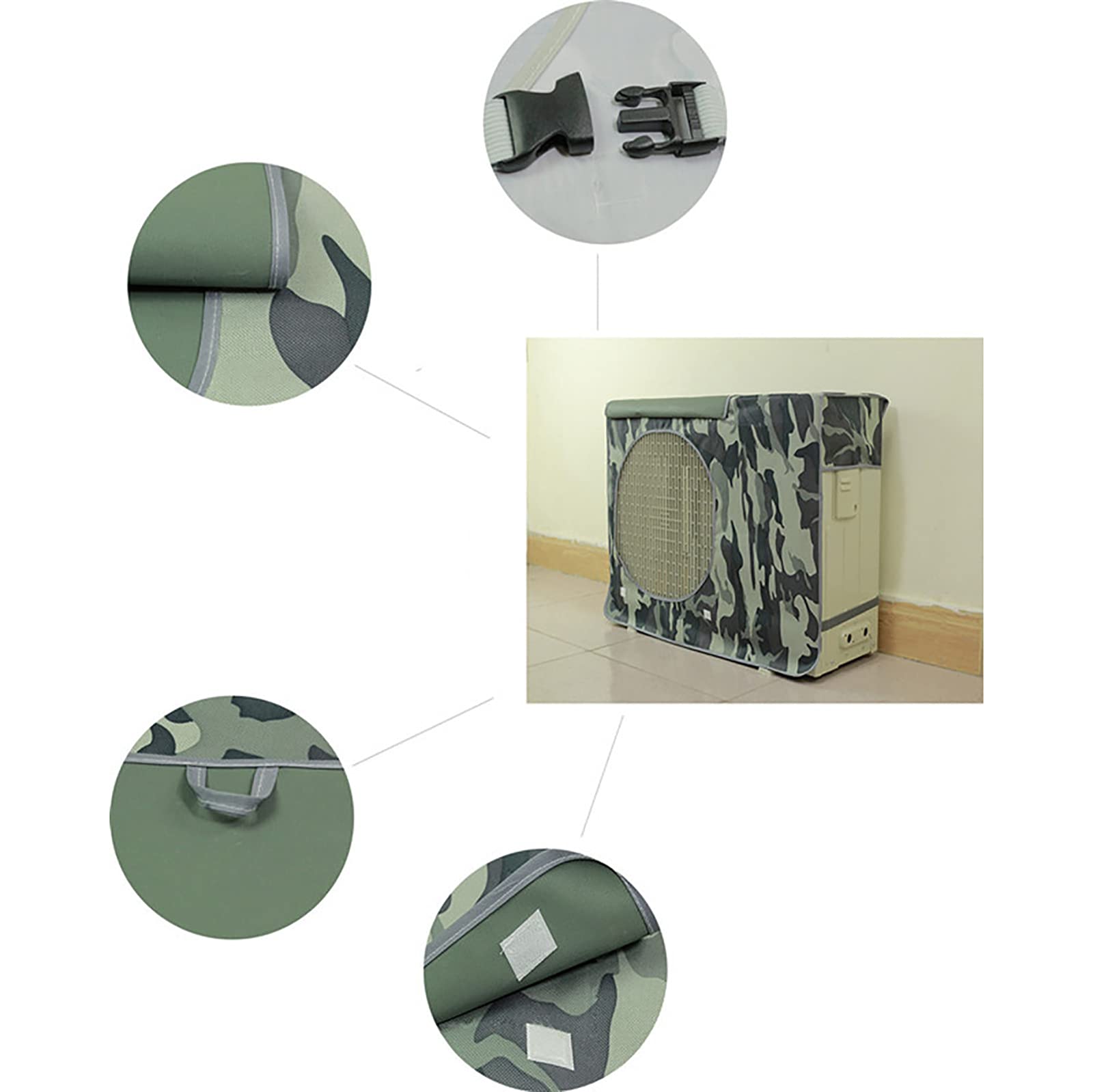 Copertura del condizionatore d'aria AC Copertura dell'unità esterna Copertura Facile Rimozione Aumentare Temperatur Esterno Unità Pannello Camouflage Verde