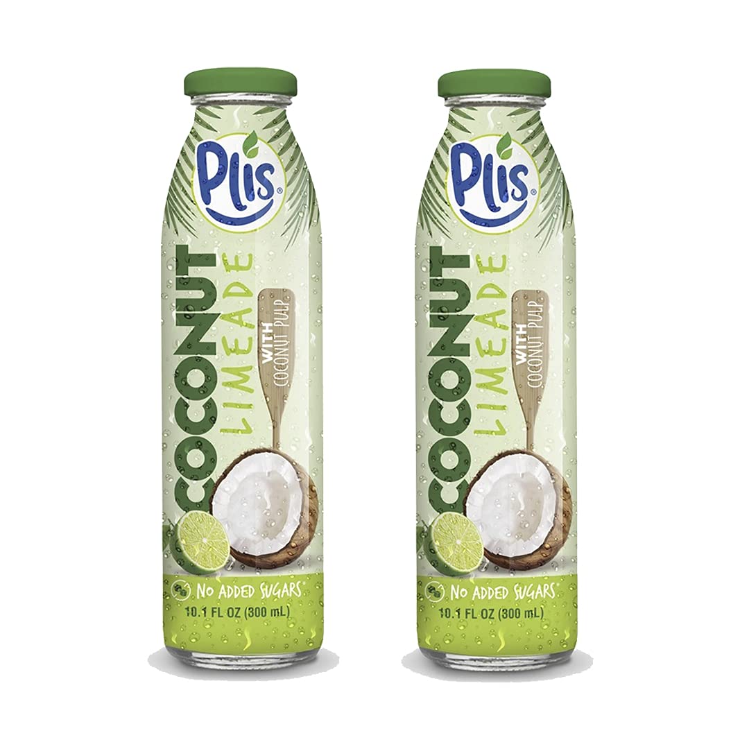 water, limeade and lemonade, Natural juice and natural pack of 2, 300 ml each glass bottle. (Lime, 2 pack)