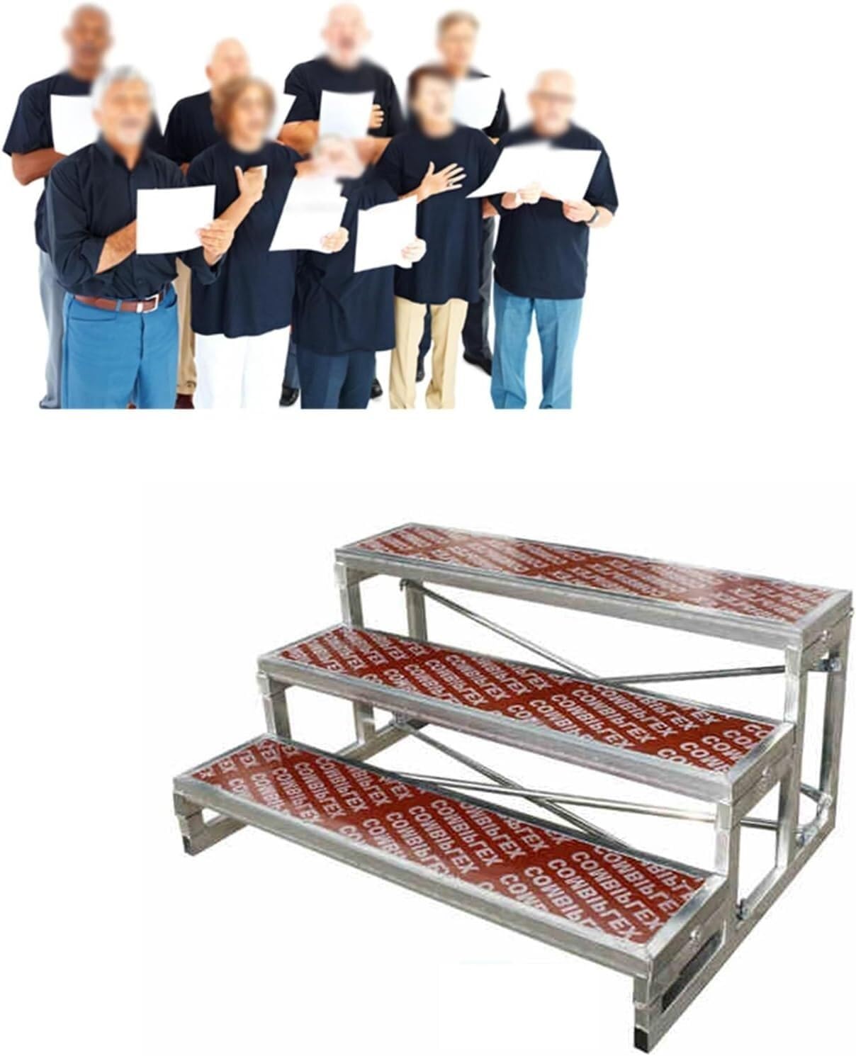 VUIKLCty Stairs And Ladders Suitable For Indoor And Outdoor Stage Platforms And Group Photo Stages(3 Layers)
