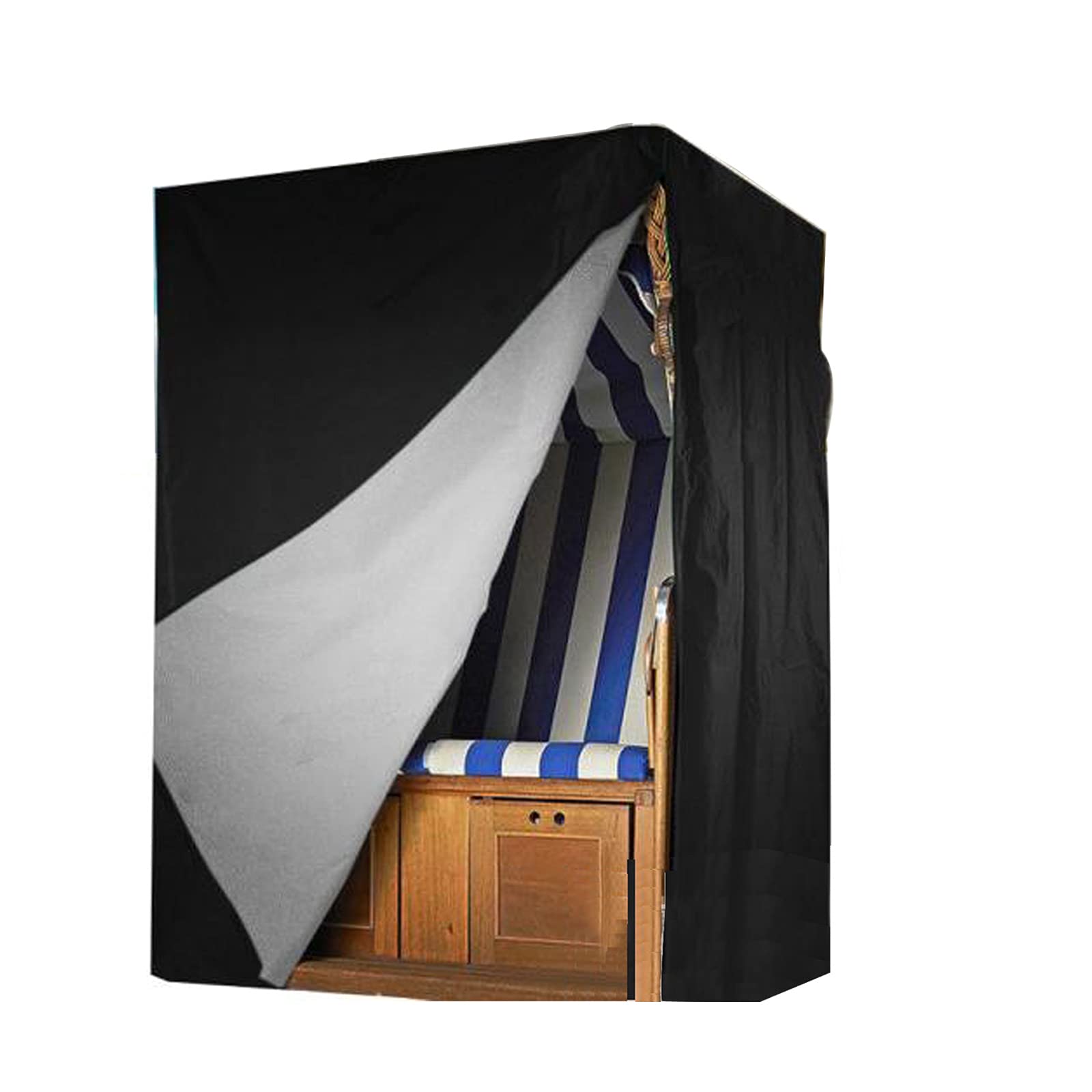 Copertura per Mobili da Giardino,Copertura per Sedie Impilabili,Durevole e Impermeabile Telo Coprisedie,per Tavoli e Sedie Esterno,L135xw105xh175cm,Nero
