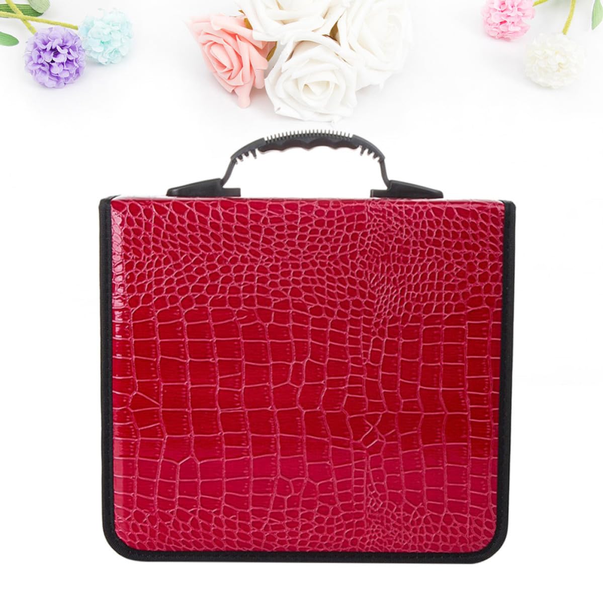 Mikikit 2 Pezzi CD Bag in Pu Cerniera capacità 400 CD Rosso e Dvd per Auto e Casa Borsa Porta