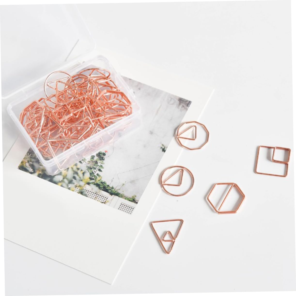 HOMSFOU 4 Set Comode Graffette Mini Graffette Medie Piegare Le Clip Assortito A Forma Di Adorabili Clip Di Carta File Clip Piccole Clip Ferro Da Stiro Rose 60 Pezzi * 4
