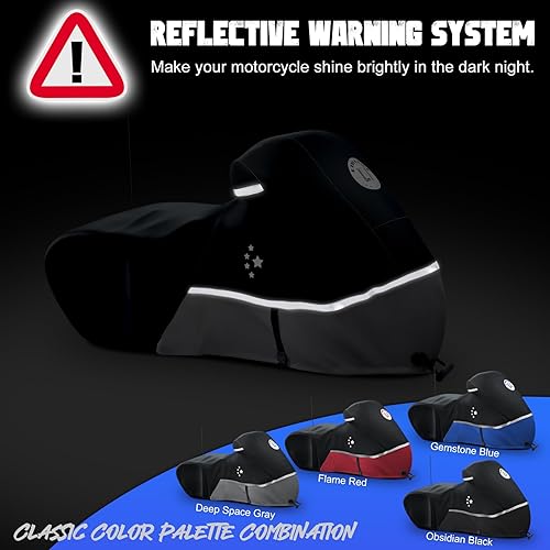 Miniatura 7 de LI LIBZAKI Funda para motocicleta 420D resistente para todas las estaciones, universal, impermeable, protección al aire libre, 96 pulgadas, XXL,