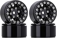 Vista 9 de INJORA Llantas de rueda 1.0 RC Metal Beadlock Ruedas para AX24 1/18 TRX4M All 1/24 Escala Axial SCX24 Deadbolt RC Crawler Accesorios de Rojo