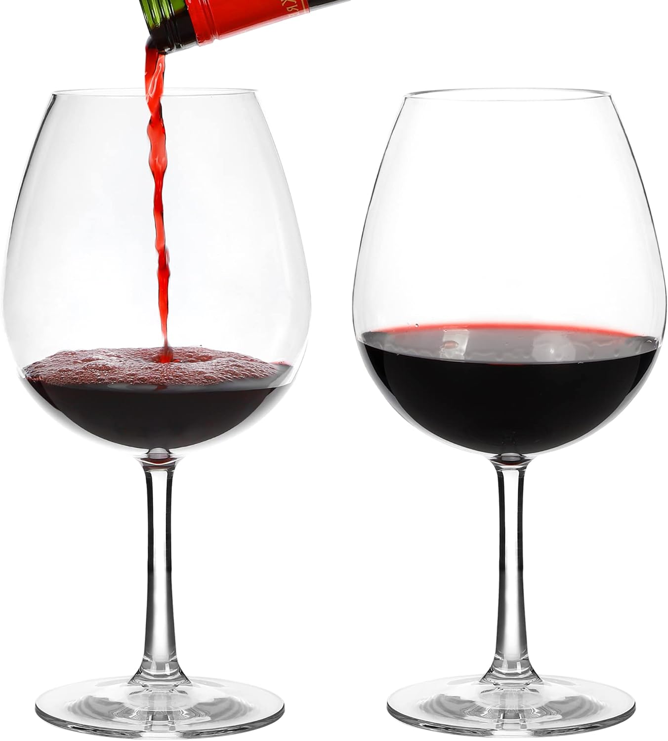 22 oz Extra Large Floating Wine Glasses Set of 2 - Tritan Plastic Reusable Stemware - Versatile Cups with Stem for Both Indoor and Outdoor Use at The Poolside Or Beach