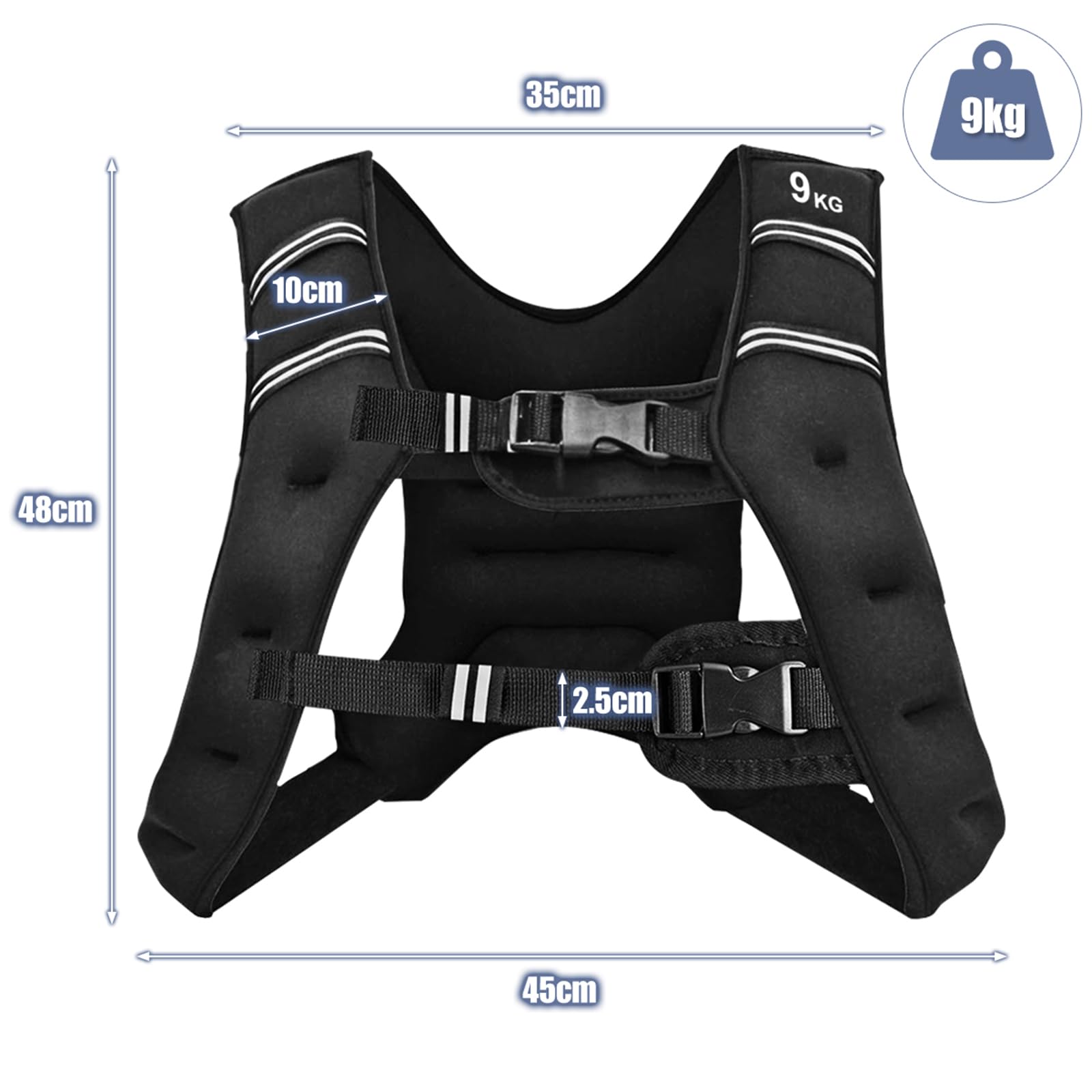 COSTWAY Gilet con Pesi, Gilet Pesi Allenamento Giubbotto Zavorrato, Universale