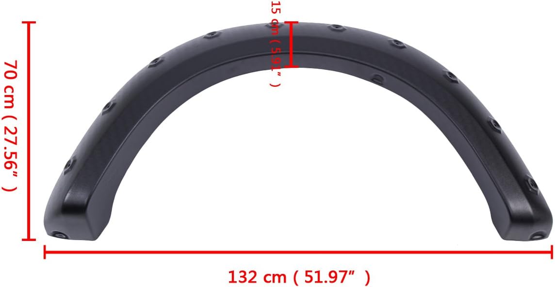 Fender Flares Fit For Ford F150/250 1997-2003, 4 Pcs Off-Road Front & Rear Flat Fender Set, Black