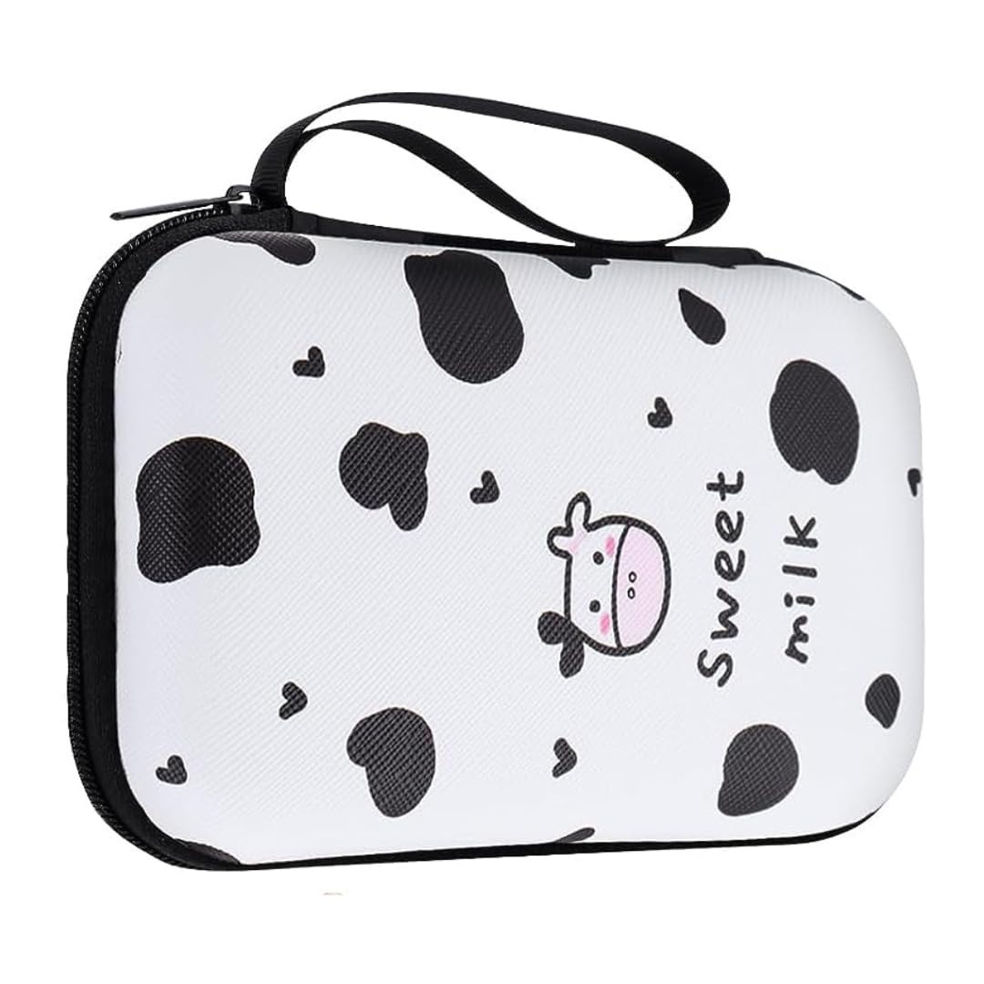 VNJ External Hard Drive Portable Carrying Case Milk Cow
