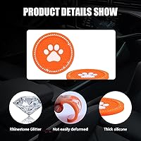 Vista 4 de Kewucn Bling Paw Car Cup Holder Coaster, 2 PCS Non-Slip Auto Cup Coasters, Shiny Crystal Rhinestone Insert Decorative Cup Mat, Universal Vehicle