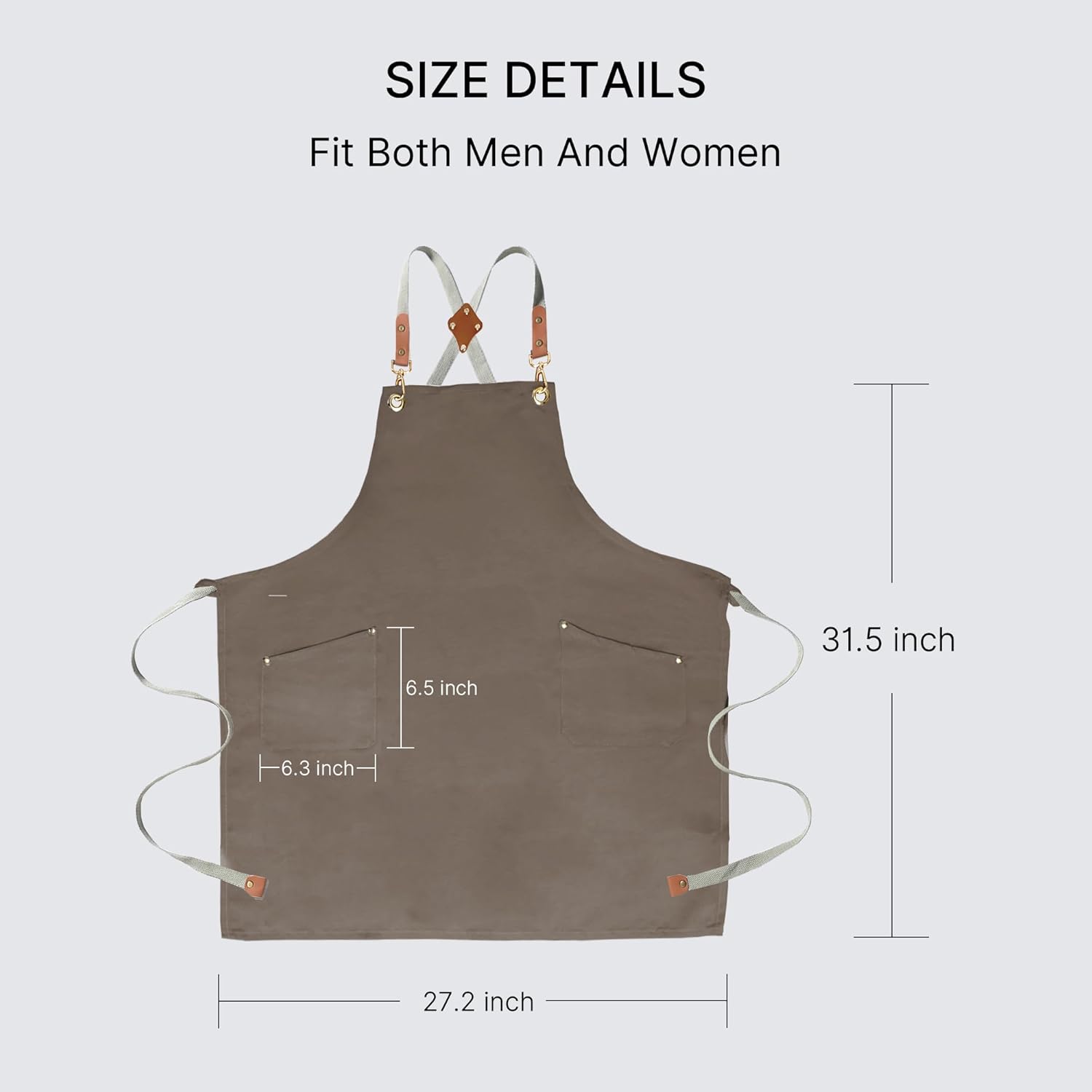 Aprons for Women Men with Pockets Water Drop Resistant Cross Back Adjustable - Image 2