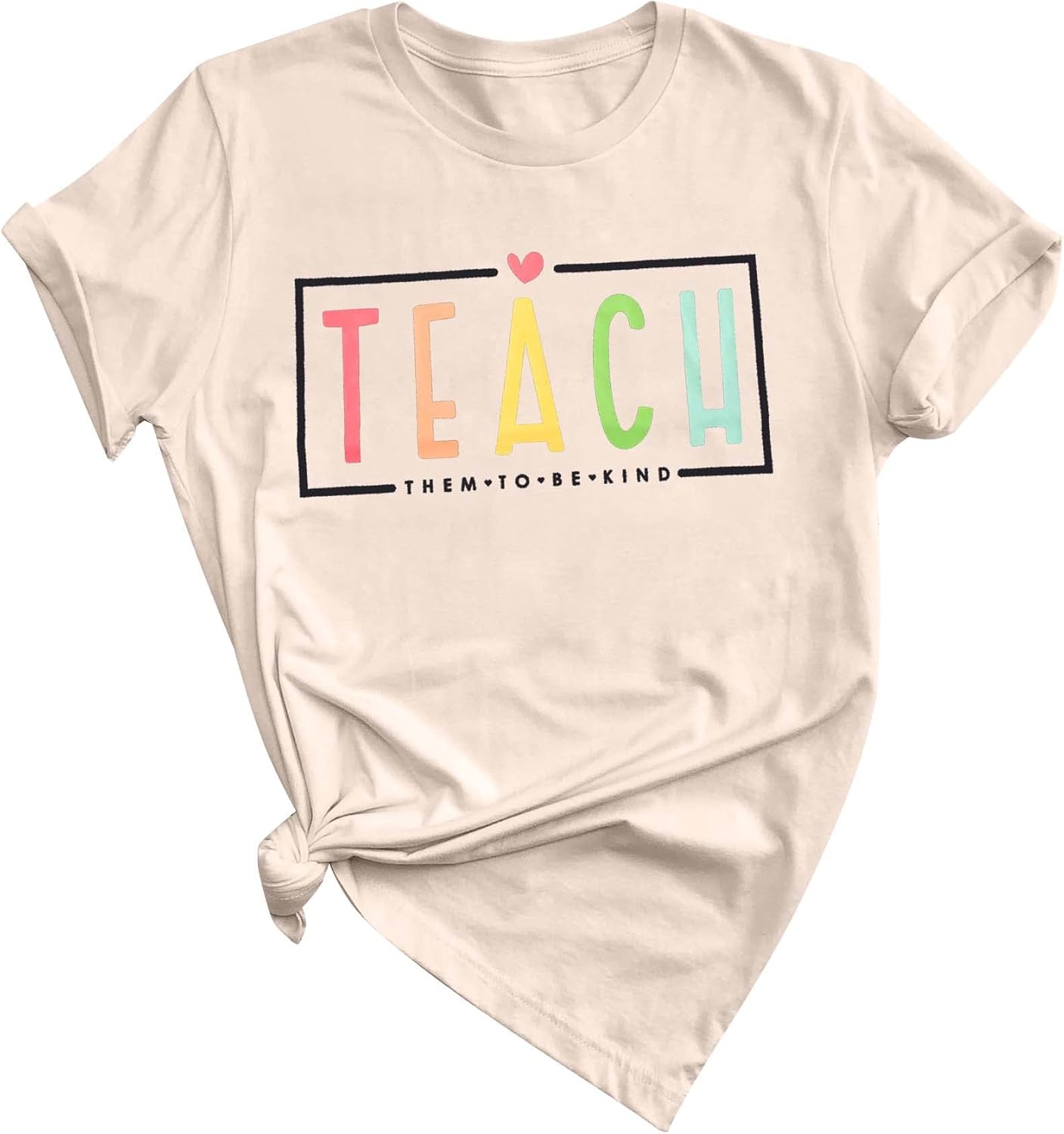 Teacher Shirt Women Teach Them to Be Kind T Shirt Teach Kindness Shirt Last Day of School Short Sleeve Tee Tops