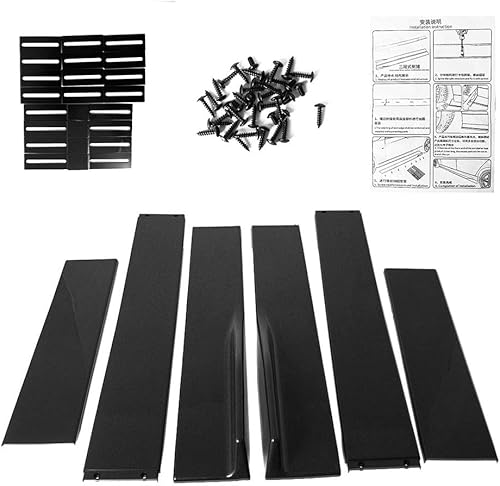 Miniatura 7 de Juego universal de kit de carrocería para alerón y difusor de parachoques delantero de automóvil + kit de carrocería para extensión lateral de