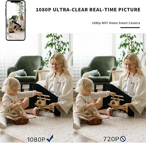 Miniatura 2 de Mini cámara de seguridad para interiores, inalámbrica, para el hogar, pequeña cámara WiFi para mascotas, 2025, mejorada, 1080P, pequeña cámara de