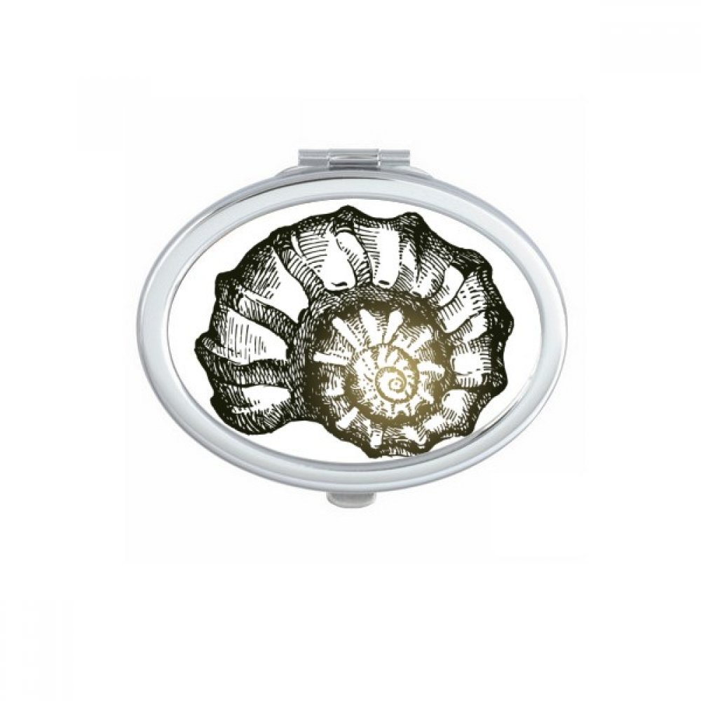 Miroir de poche escargot ovale et compact pour retouches maquillage au quotidien