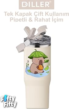 LANGUAGES Tumbler 950 ML Single Cover Double Use Steel Thermos with Pipette/Non-Pipette Transport Handle-FFDILLERD9358
