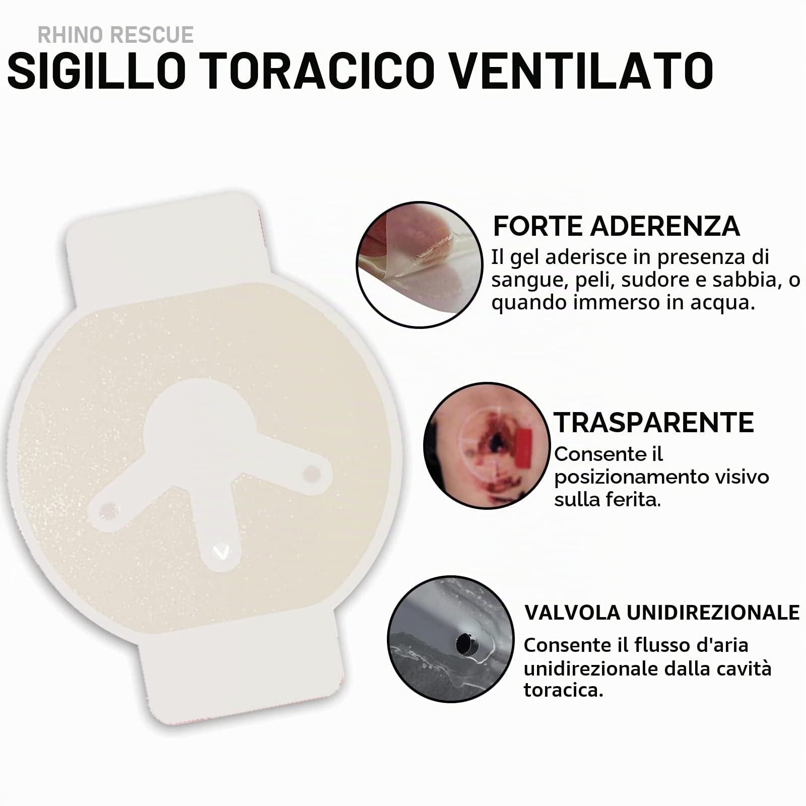 RHINO RESCUE Pacchetto traumatico tattico, fermare il sanguinamento, ricarica IFAK con materiale di medicazione (17PC-B)