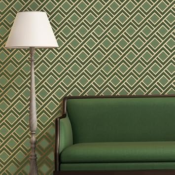 Wall Stencils Square Geometric Pattern Reusable Stencil for Wall Room DIY Decor