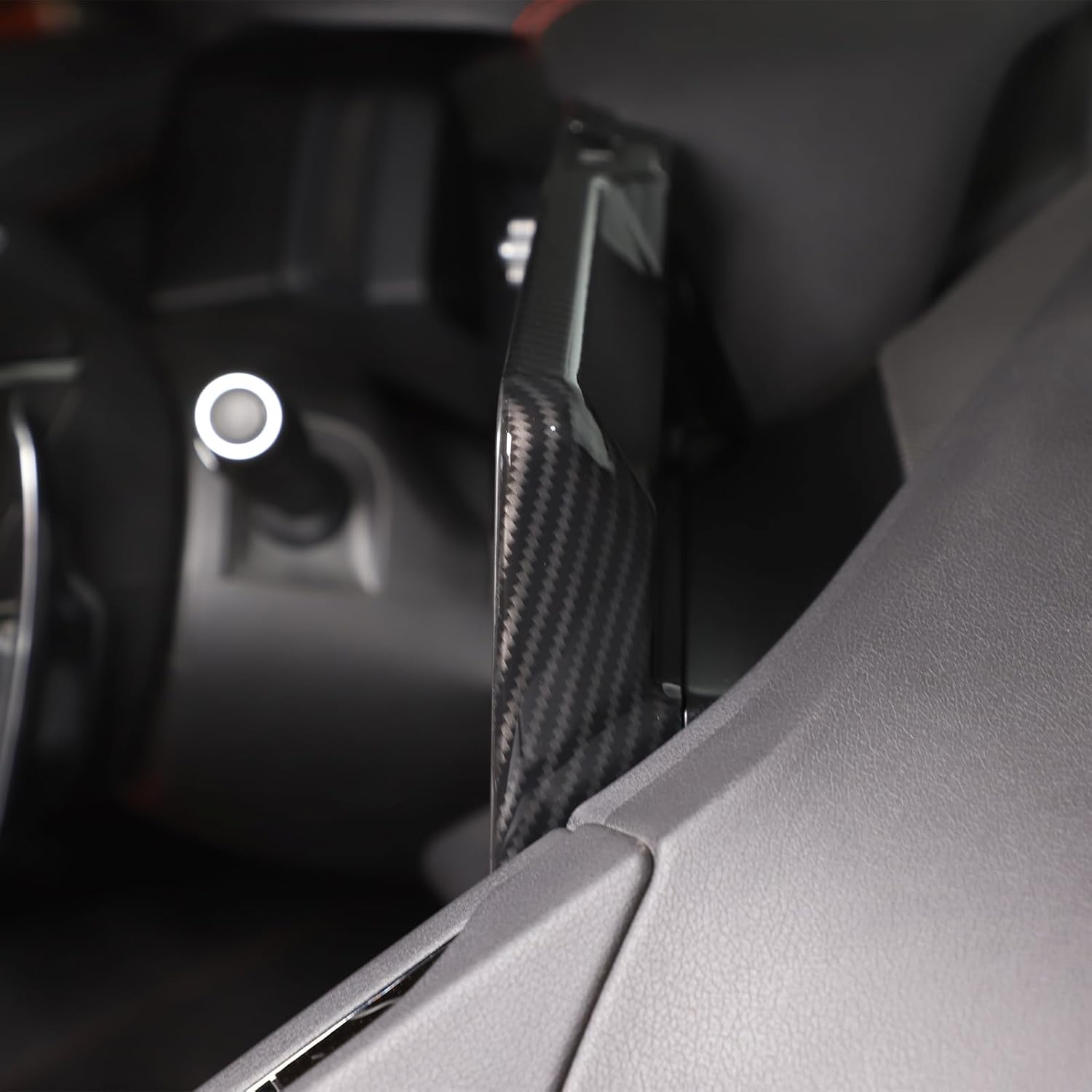 Daeiclru Car Infotainment Screen Navigation Back Cover Compatible with Corvette C8 2020-2023, ABS Center Console Screen Cover Trim, Interior Dash Trim Accessories (Carbon Fiber Pattern)