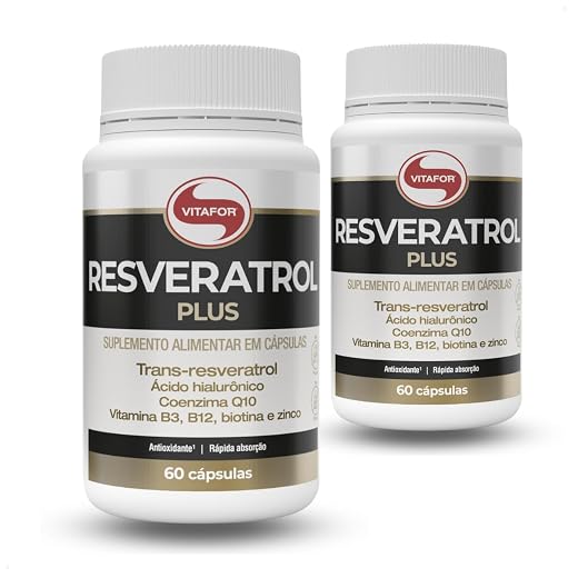 Kit 2 Resveratrol Plus Vitafor 60 Cápsulas