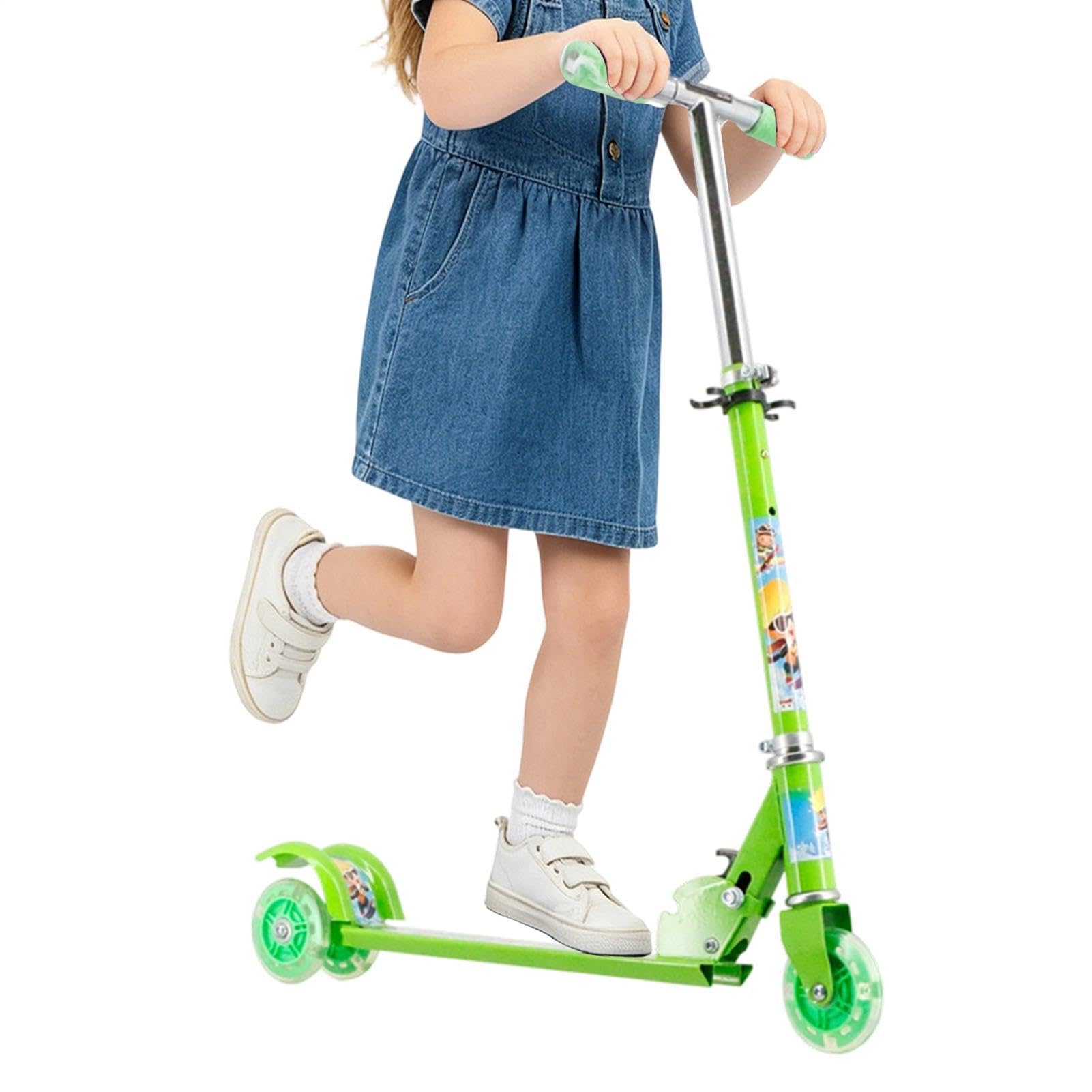 Monopattino per bambini, pieghevole con ruote illuminate a LED, per bambini da 3 a 10 anni, sport all'aria aperta e passeggiate, giardino, parco, viaggi, campeggio, compleanni e vacanze