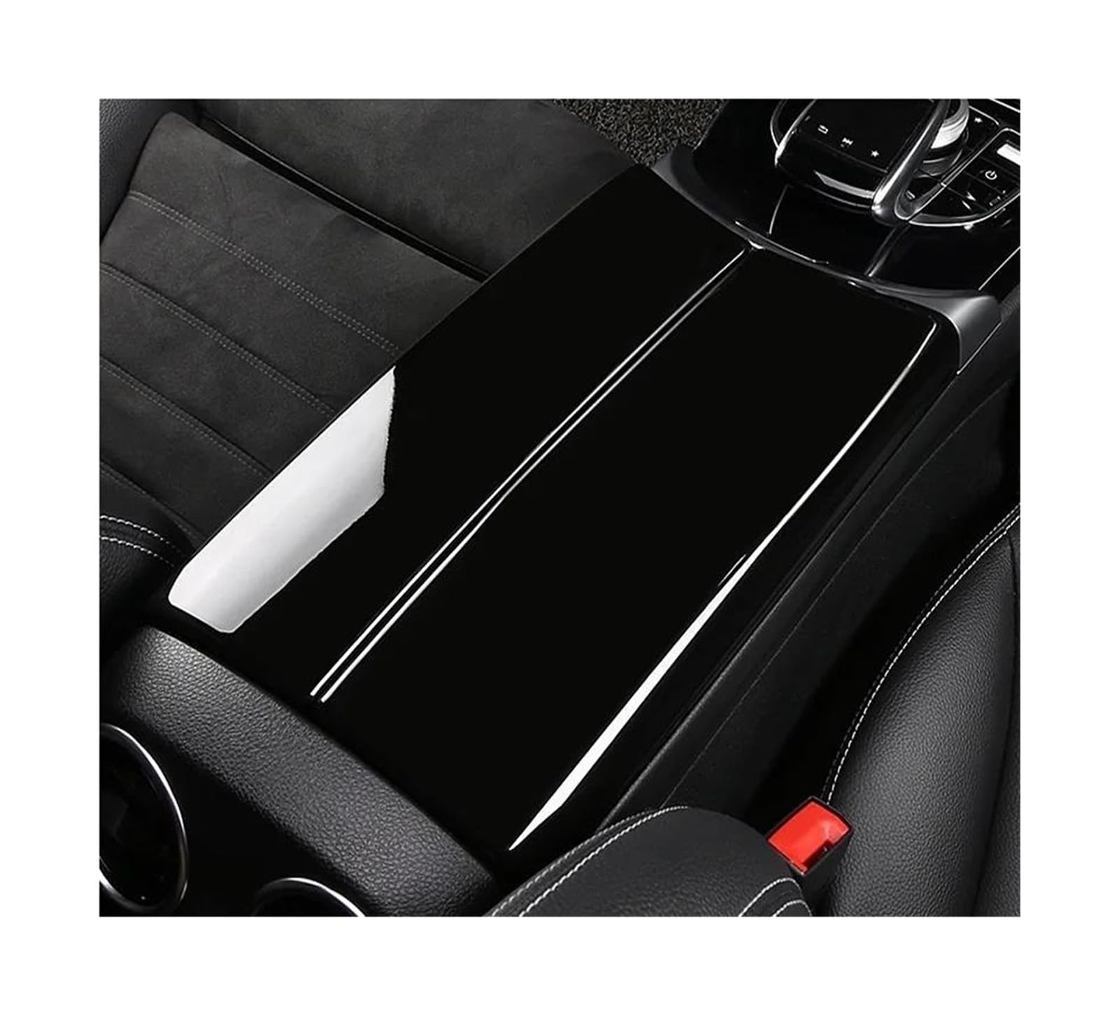 OOPUHKSY For Mercedes For Benz C E GLC Class W213 W205 X253 Carbon Fiber Car Interior Center Armrest Box Console Box Storage Box Trim Cover(C W205 2)