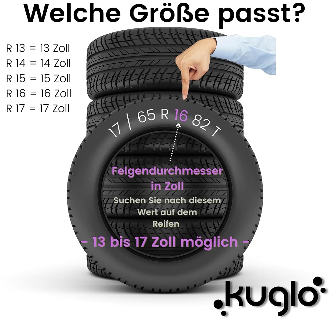 Radkappen 16 Zoll Schwarz Radzierblenden 4er-Set The Rock für Stahlfelgen | Zierkappen, Radblenden & Felgenabdeckung, rostfrei & witterungsbeständig, einfache Clip-Montage, für die meisten Automarken