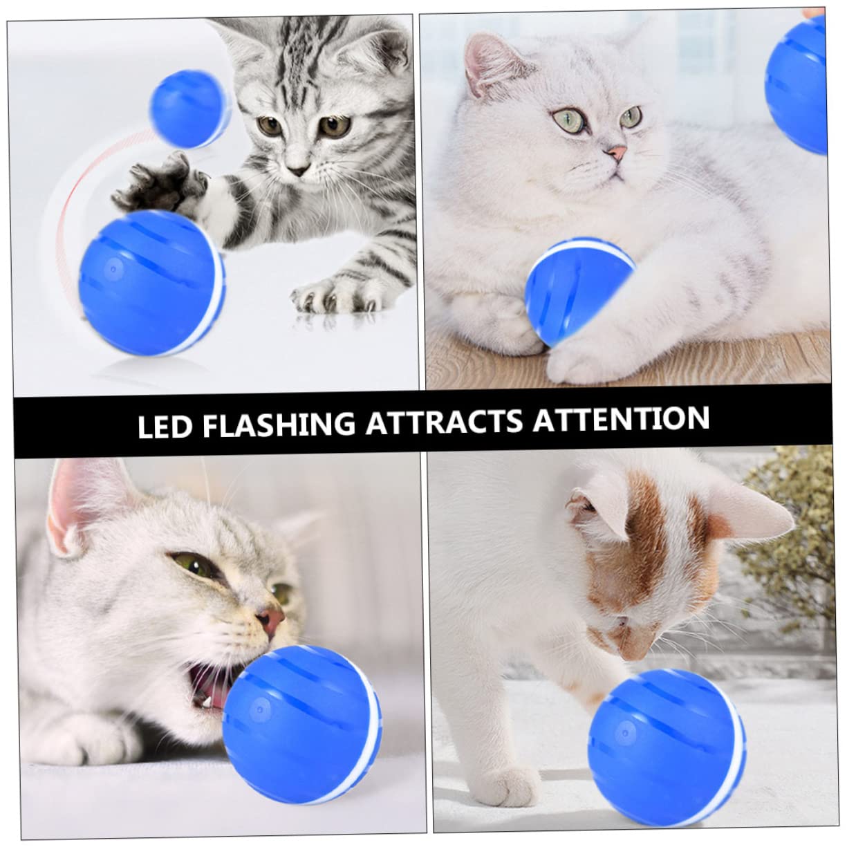 FRCOLOR Pelota De Juguete para Mascotas Inteligente Luces Intermitentes Recargable por USB para Gatos y Perros Casa