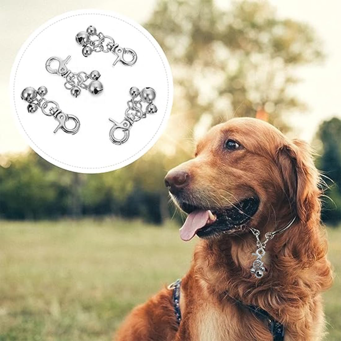 Fukaisu 5pcs Clochettes Pour Chien, Clochettes Laiton Collier Petit Chien Avec 5 Mousquetons Accessoires Pratiques Pendentifs De Collier Animaux De Compagnie Pour Suivi Dressage Animaux Compagnie