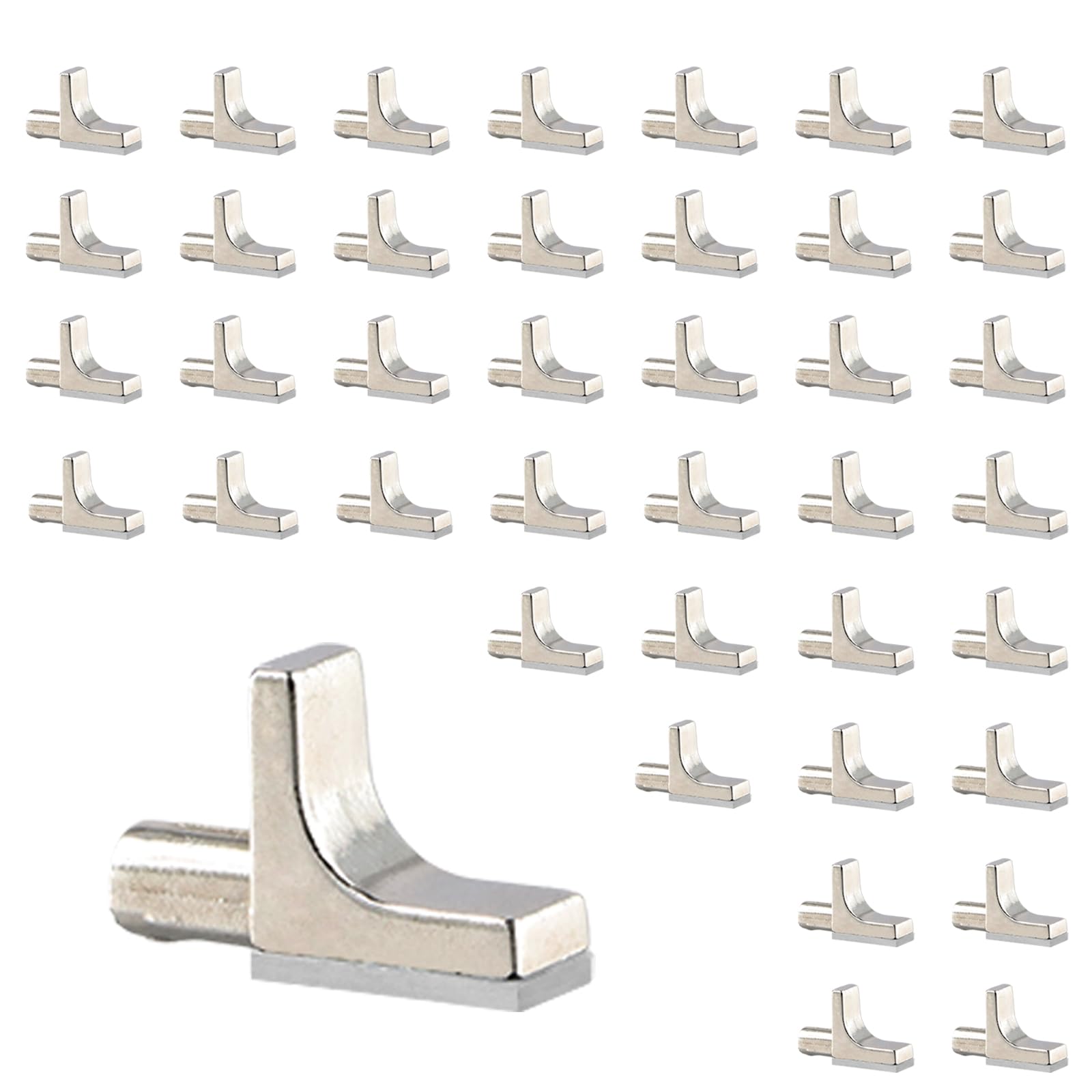 40pcs 5mm Shelf Support Pegs, Nickel-Plated Zinc Alloy Shelf Bracket Pins