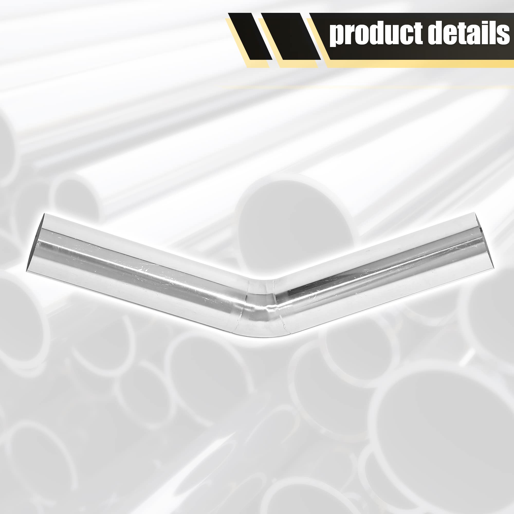 2Pcs 45 Degree Mandrel Bend Exhaust Pipes - 3" OD Stainless Steel For Custom Car DIY