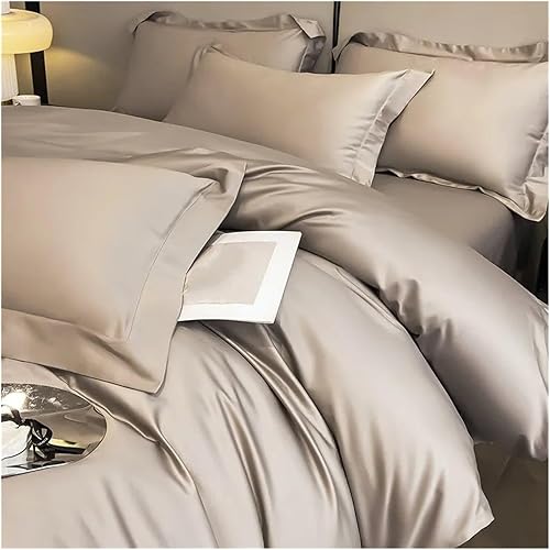 Miniatura 6 de Bed, Bedding Sets Cotton Solid Color Double Twin 4 Piece Duvet Cover Set Flat Sheet Pillowcase
