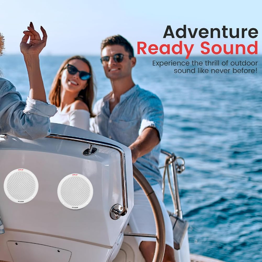 GK SOUND 2 PLMR605W Altavoces Marinos Marinos Sistema de 2 vías 200 vatios rms 400 vatios máx. 16,5 cm 165 mm 6,5" de diámetro Blanco Impermeable Piscina Barco Hotel, par