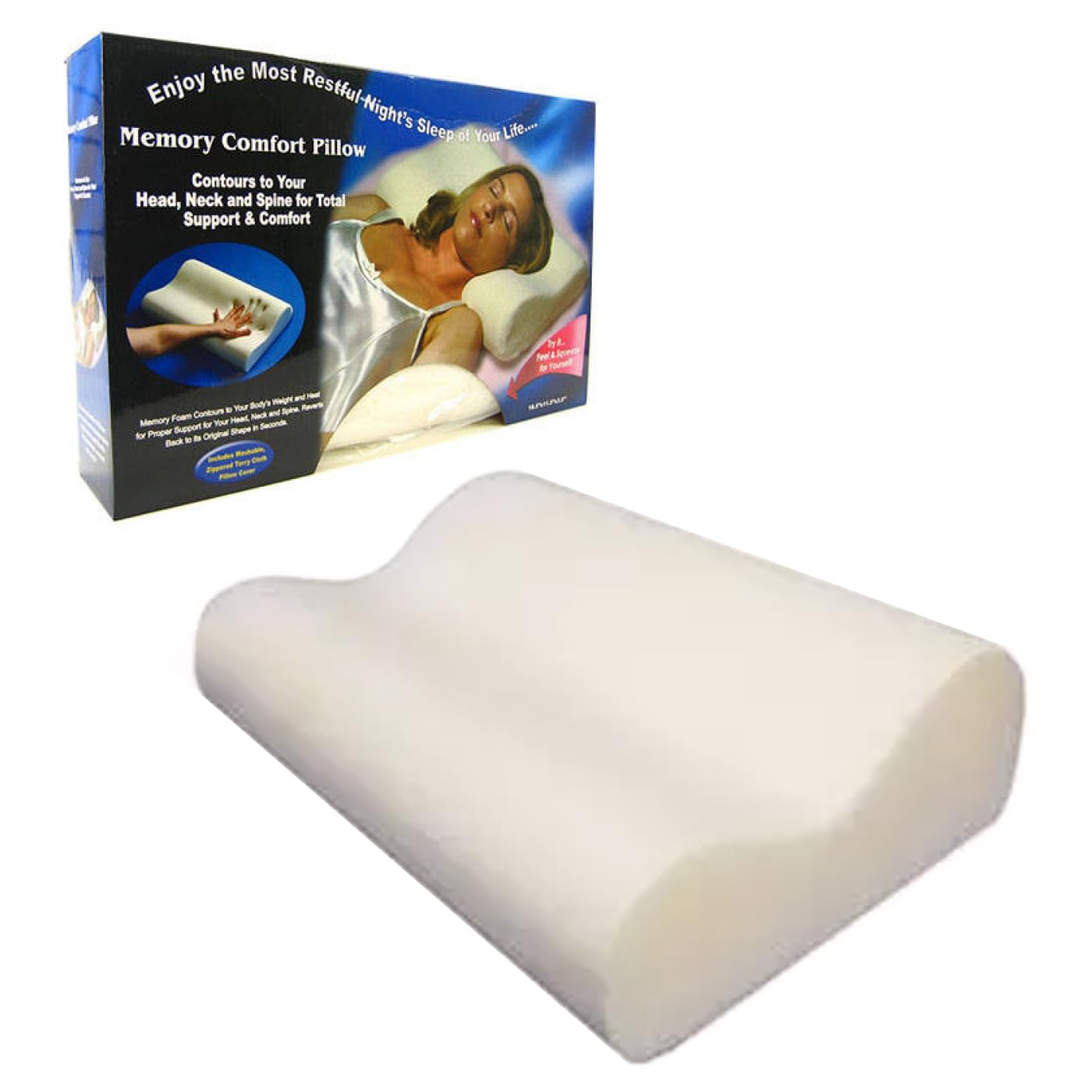 Oreiller orthopédique en mousse à mémoire de forme - Réglable en hauteur - 50 x 30 x 10 cm - Ergonomique - Pour dormir sur le côté et le dos - Housse en bambou respirante