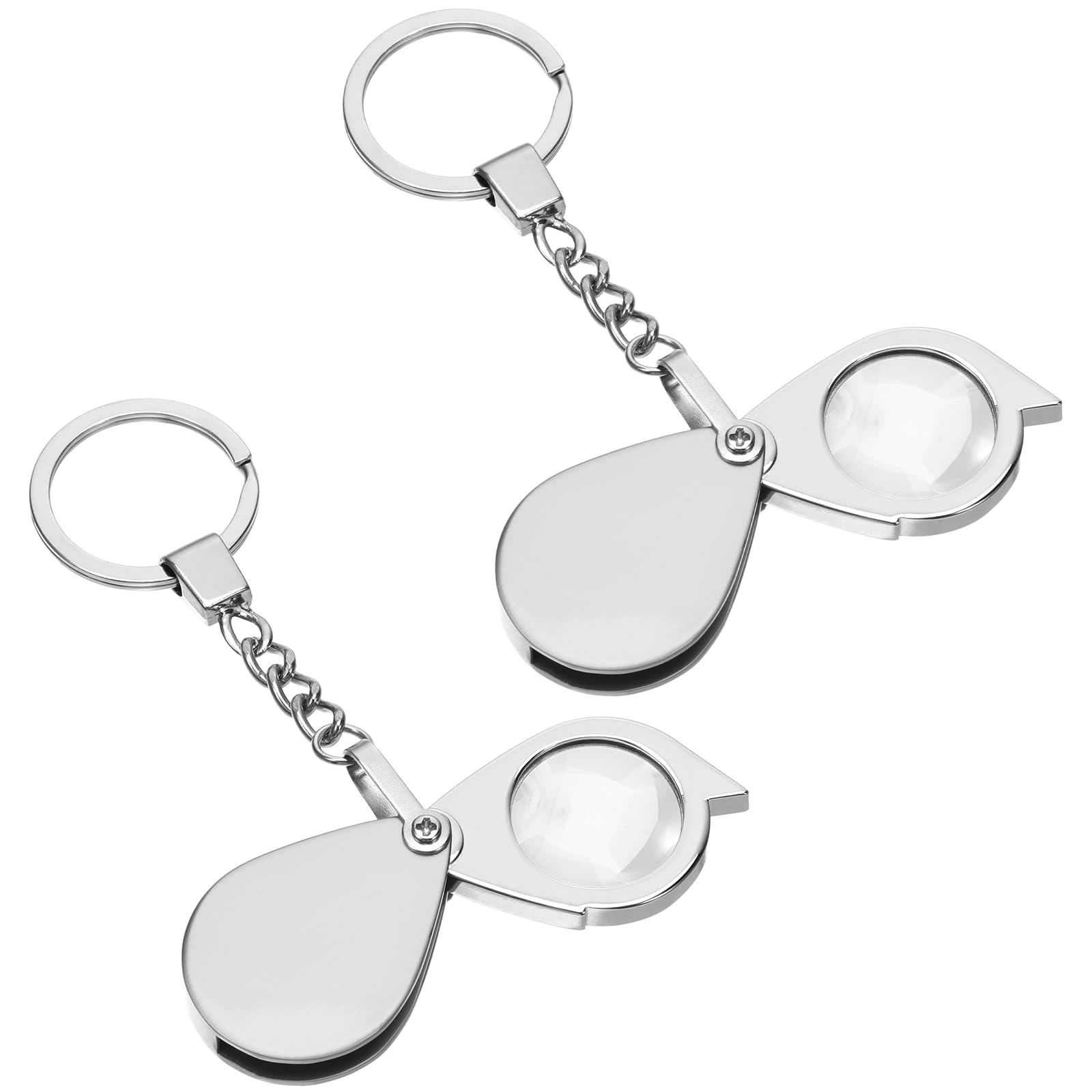 20x Pocket Magnifying Glass, 2 Pcs Rotating Jewelers Loupe Folding Small Magnifying Glasses Keychain Mini Portable Jewelry Magnifying Lens for Reading, Jewelry, Hobbies, Gems, Diamonds