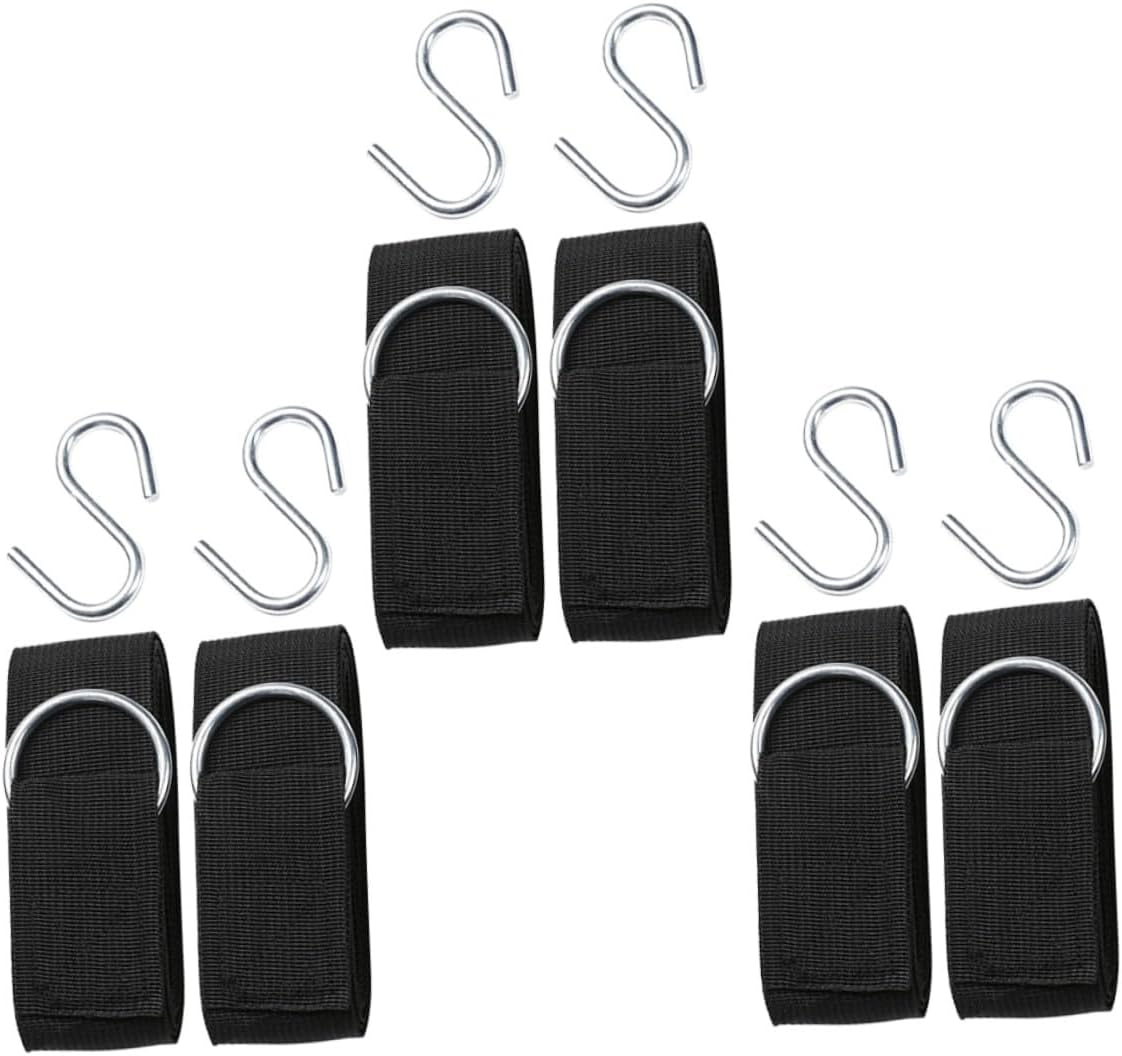 MAGICLULU 6pcs Adjustable Nylon Hammock Straps for Trees with Heavy Duty S-Hooks Outdoor Swing Hanging Kit for Backyard Patio Camping