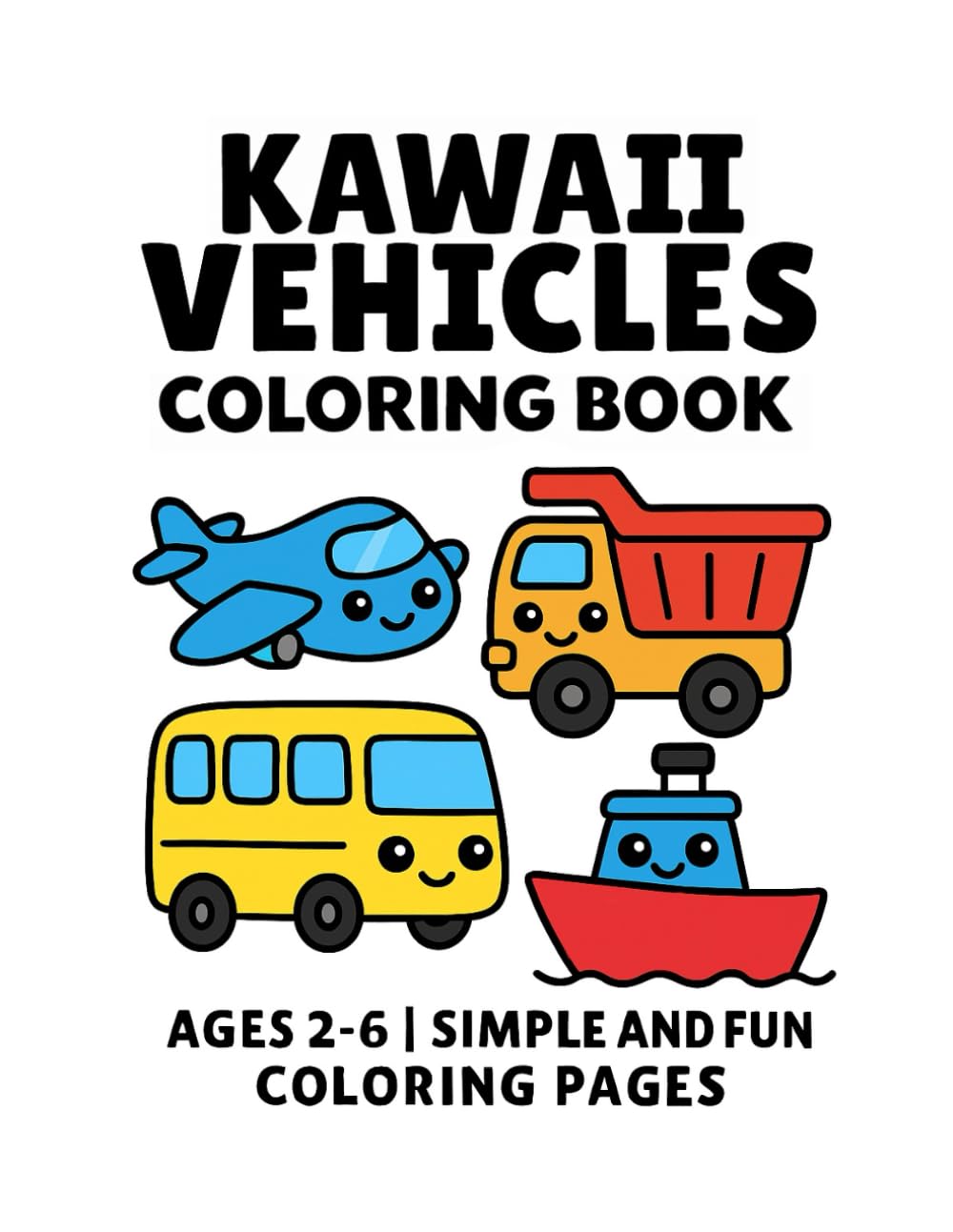 KAWAII VEHICLES COLORING BOOK (Kawaii Learning Coloring Book Series)