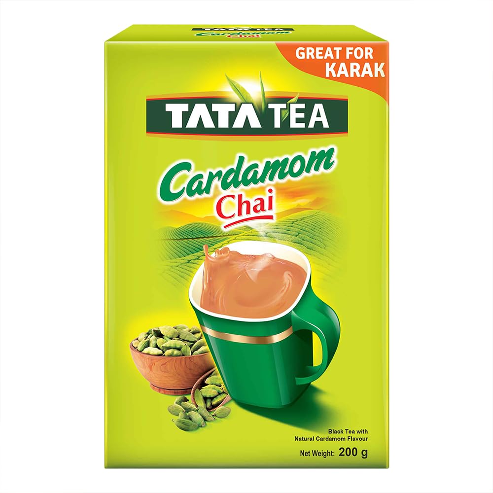 TataTea Cardamom Chai | Loose Black Tea | With Natural Cardamom Flavour | 200g | Packet