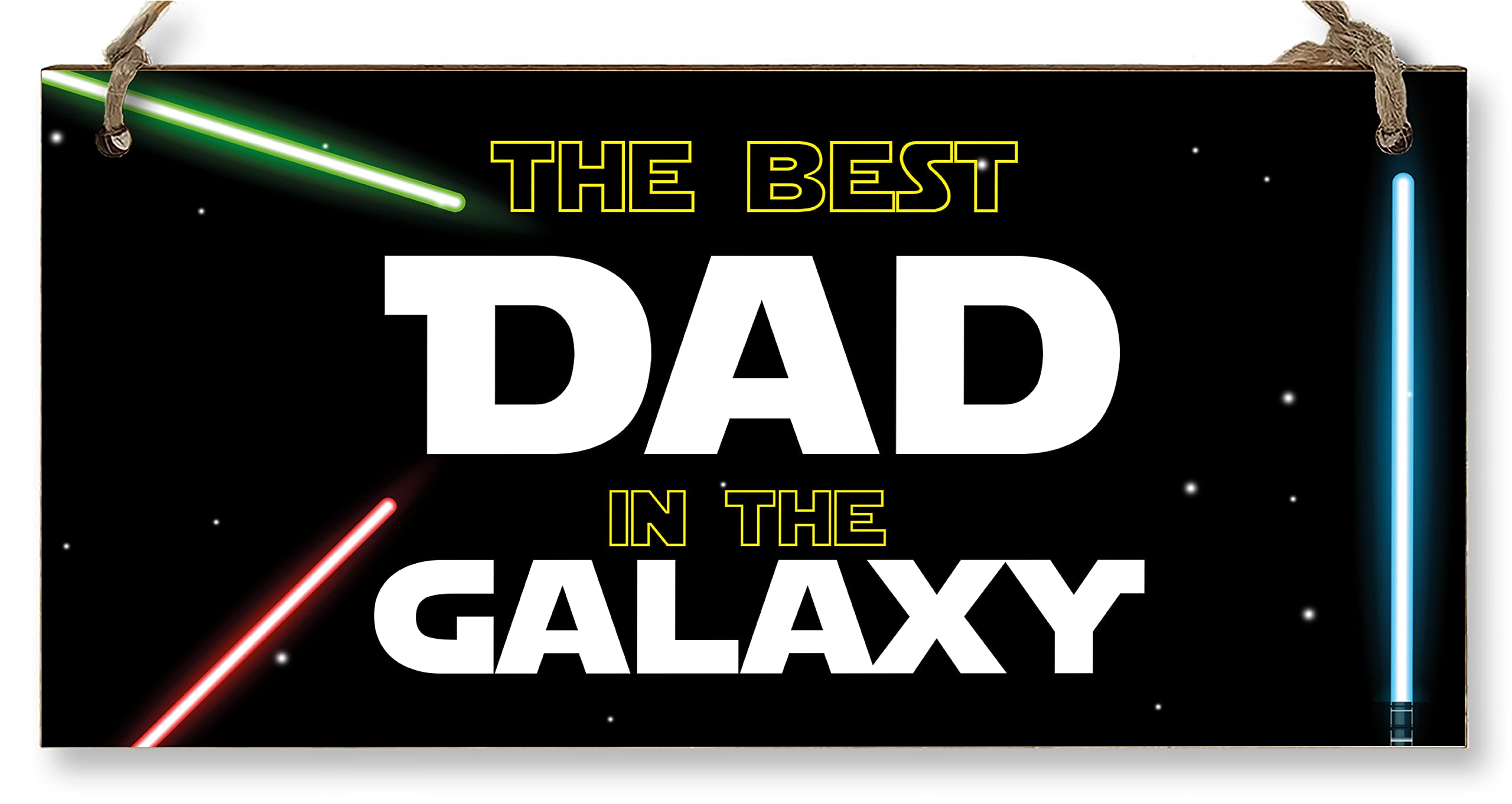 The Plum Penguin Wooden Handmade Hanging Wall Plaque Best Dad In The Galaxy Star Wars Novelty Sign Man Cave Office