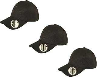 (Pack of 3) Premium Classic Baseball Cap Adjustable Plain Cap with Hook and Loop Self Adhesive Strap Back Unisex