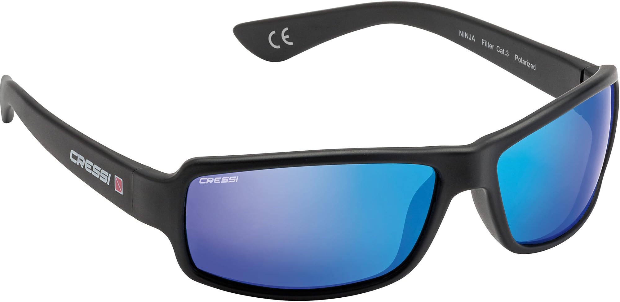 CRESSI seit 1946 - Ninja Sonnenbrille schwimmend und flexibel für Damen und Herren mit polarisierten entspiegelten wasserabweisenden Gläsern UV Schutz und Unisex Einheitsgröße
