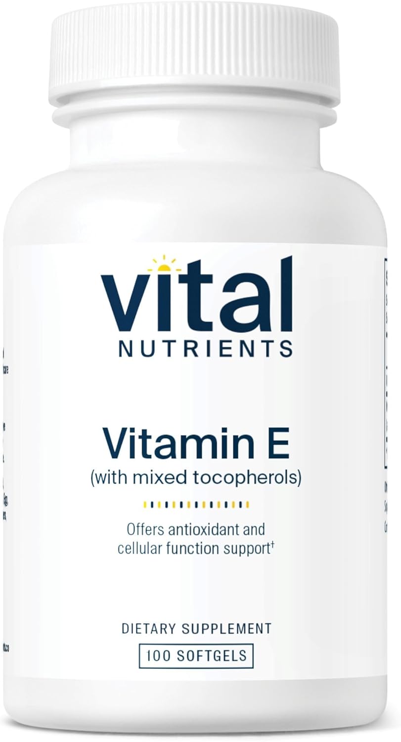 Vital Nutrients Vitamin E with Mixed Tocopherols - Potent Antioxidant Vitamin E Supplements to Support Cardiovascular Health* - Gluten and Dairy Free - Non-GMO - 100 Softgels