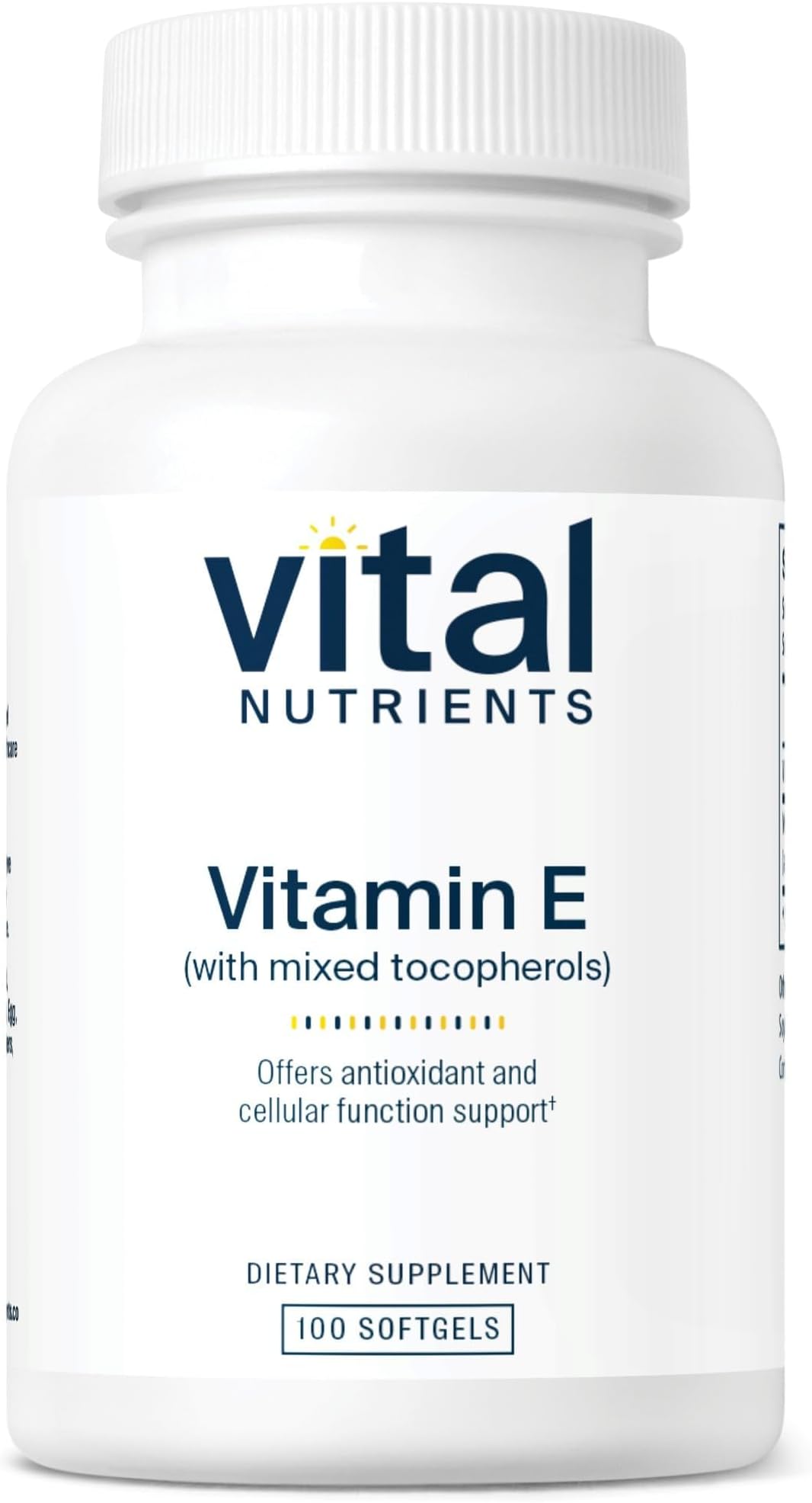 Vitamin E with Mixed Tocopherols - Potent Antioxidant Vitamin E Supplements to Support Cardiovascular Health* - Gluten and Dairy Free - Non-GMO - 100 Softgels