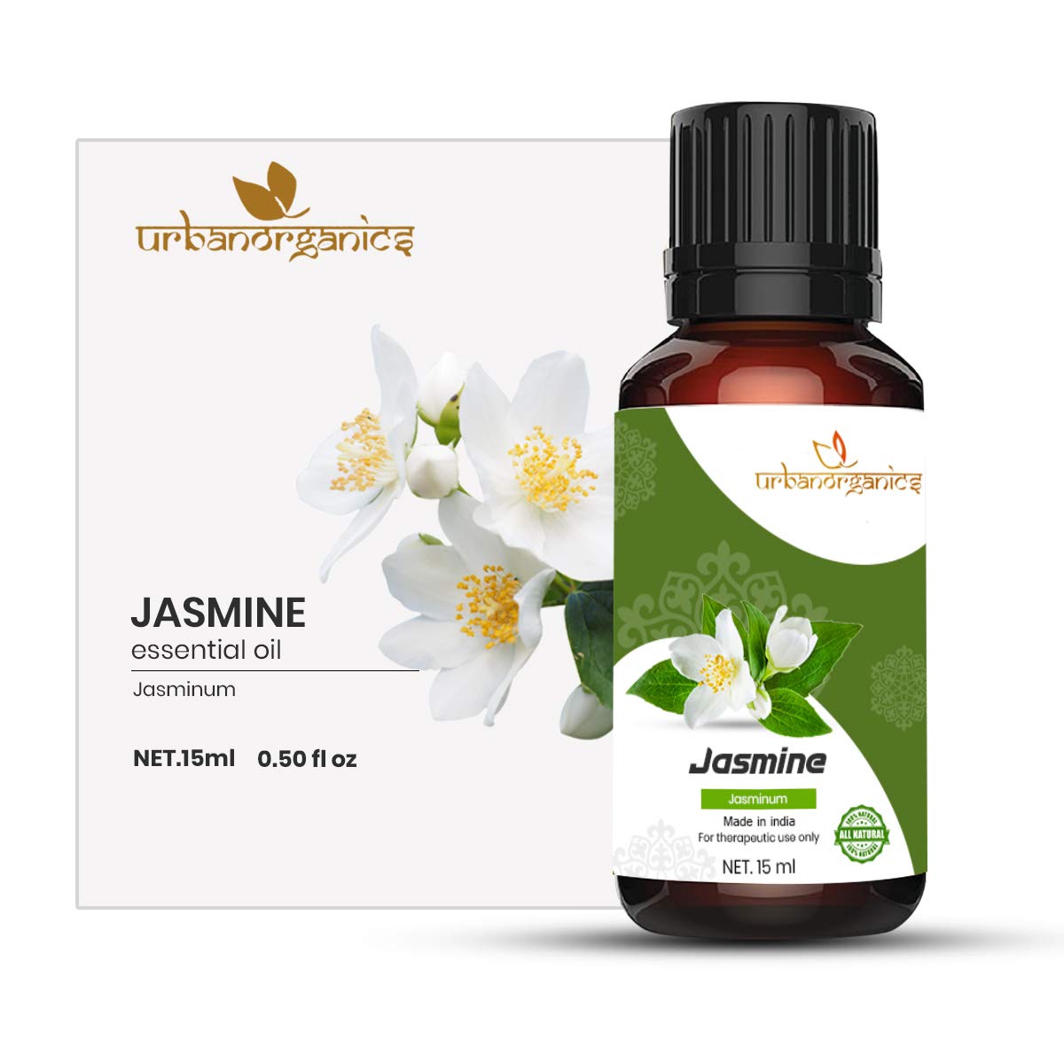 Urbanorganics Jasmine Essential Oil Pure, Natural & Undiluted Oil For Massage, Hair Care, Dandruff, Hair Care, skin irritation, Acne reduction & Skin care 15ml (B07ZCYLTZM) Amazon Price History, Amazon Price Tracker