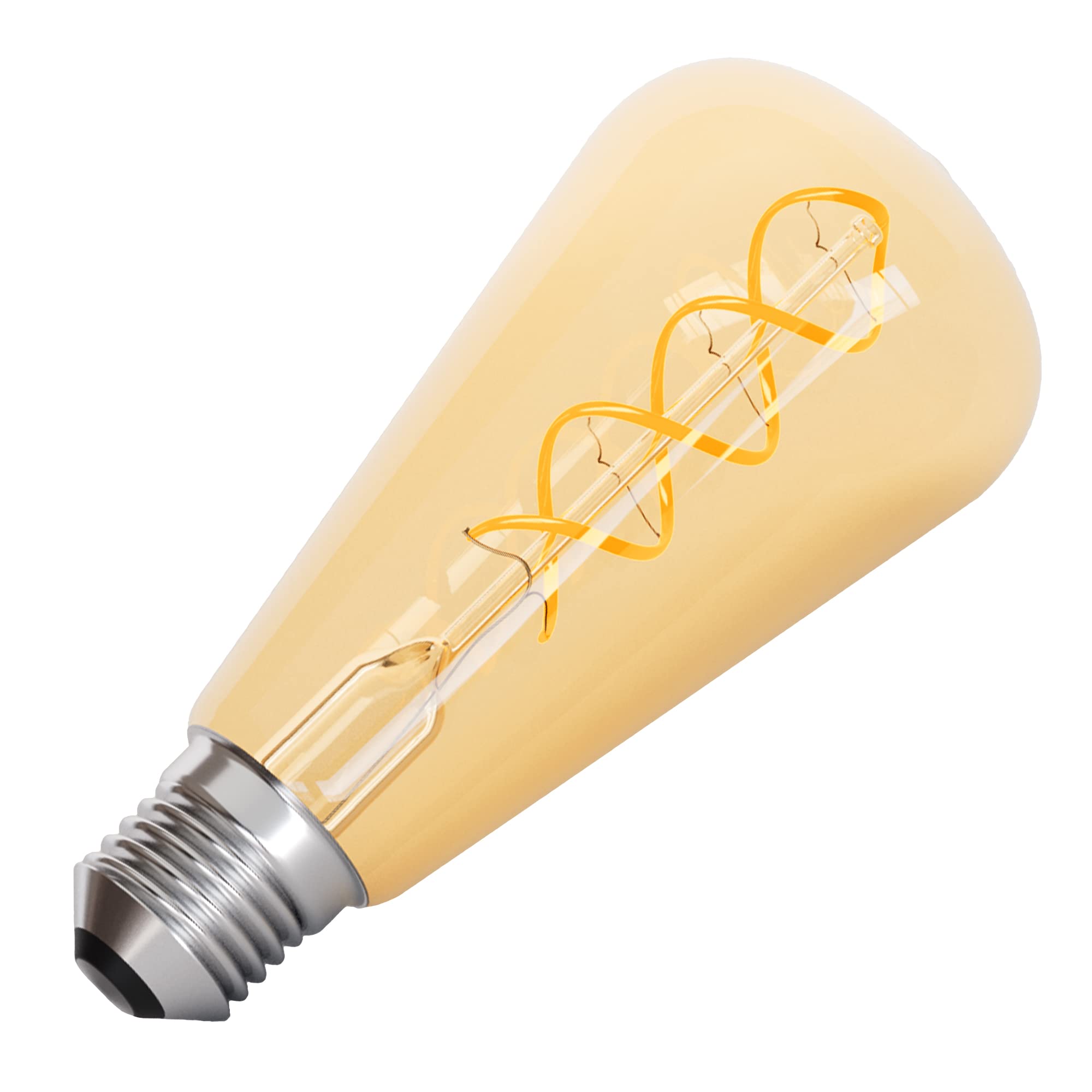 linovum 4 żarówki LED filamentowe E27 Edison kształt ściemniania ekstra ciepła biel 1700 K, ST64 Vintage Retro żarówka 3,5 W o wyglądzie bursztynu